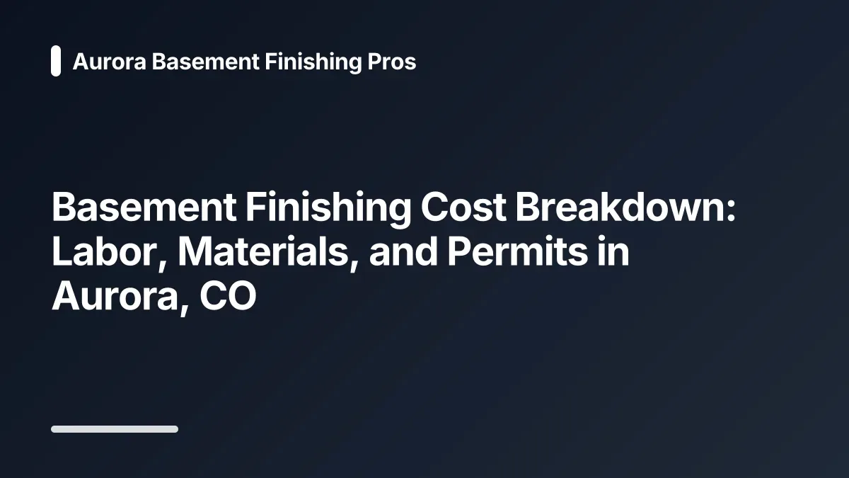 basement finishing cost breakdown