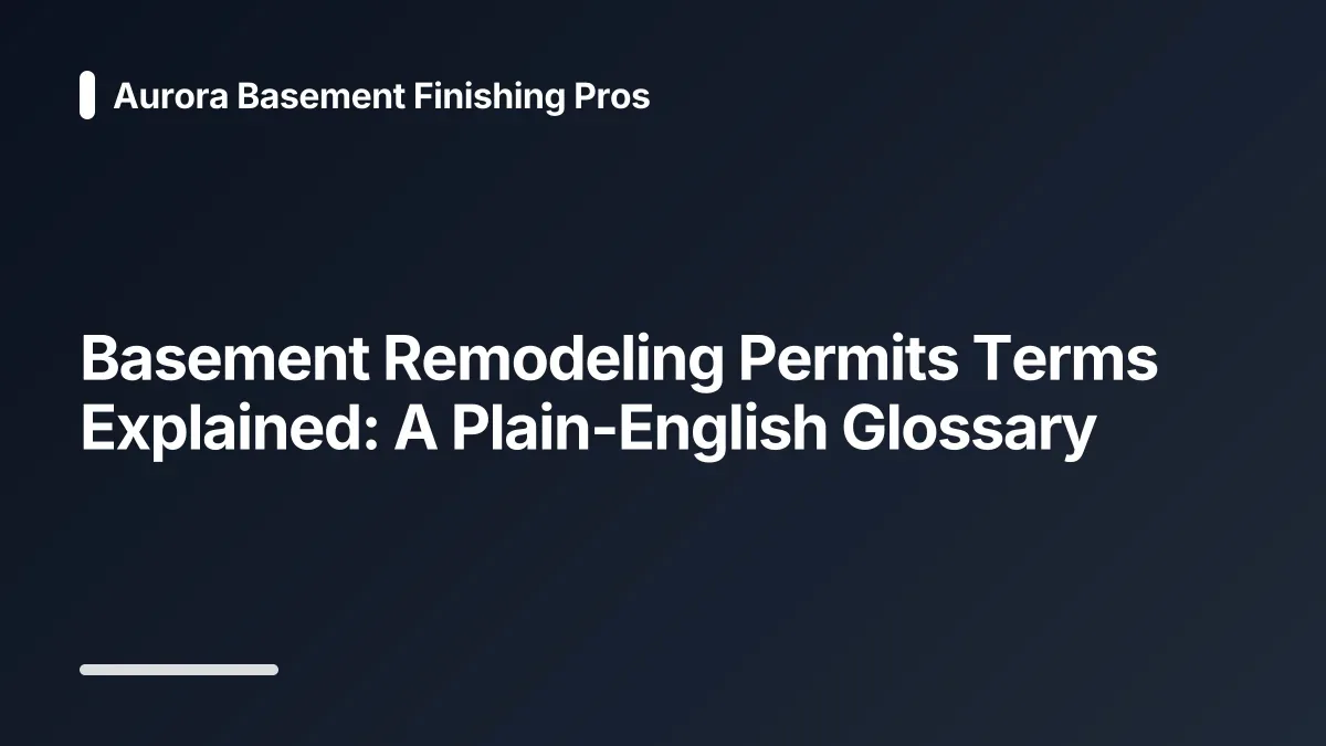 basement remodeling permits glossary